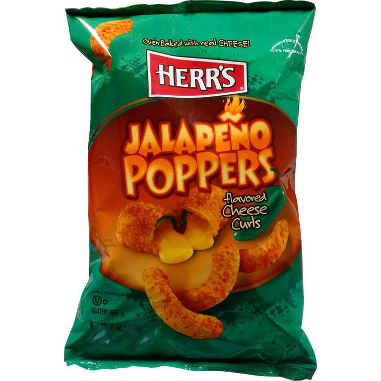 HERR'S Baked Cheese Curls Jalapeño (199g) - salato