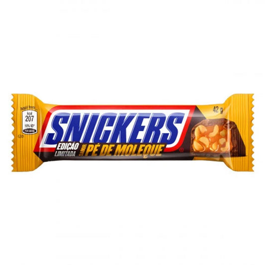 Snickers Pé De Moleque - Barretta di Cioccolato al Latte, Arachidi e Caramello (42g) (Brasile) - cioccolato