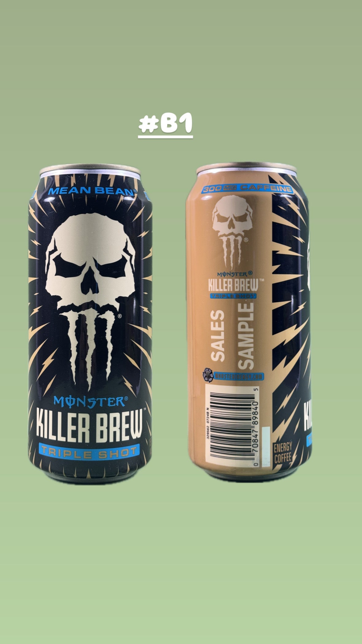 Monster Energy Java Killer Brew Mean Bean Sales Sample [#B1]