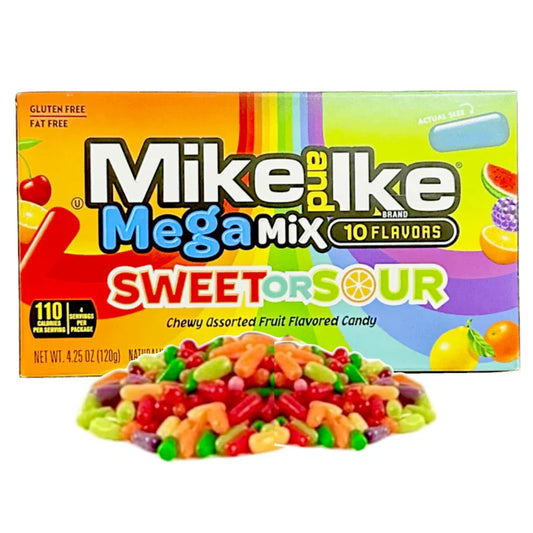 Mike and Ike Sour Mega Mix Sweet or Sour (USA) - Caramelle morbide Fruttate Aspre [120g]