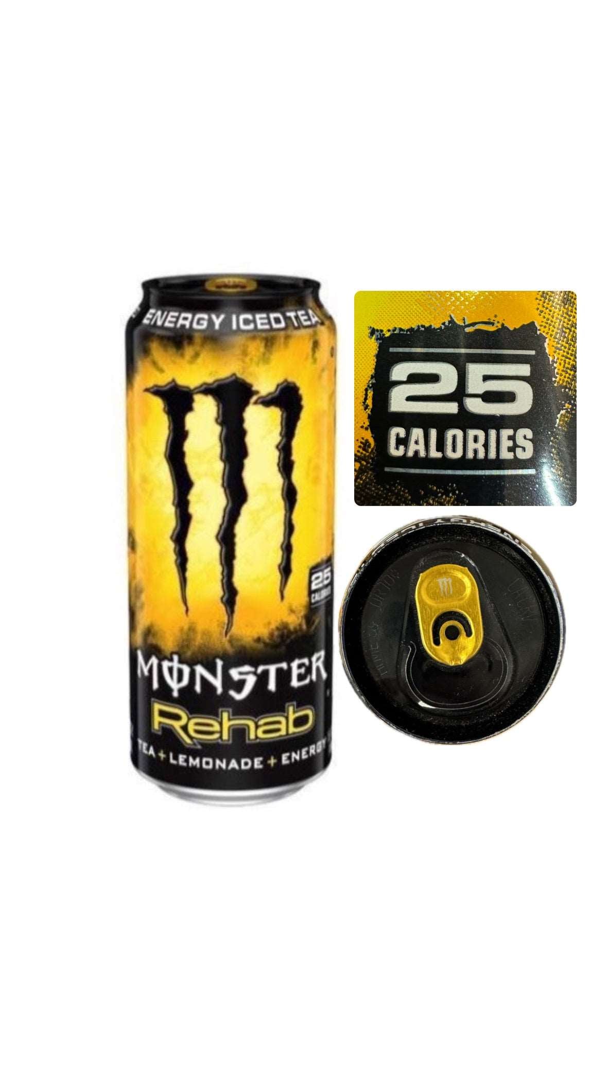 Monster Energy Rehab Lemonade Iced Tea 25 Calories (USA) (Edizione 2019) - Energy Drinks