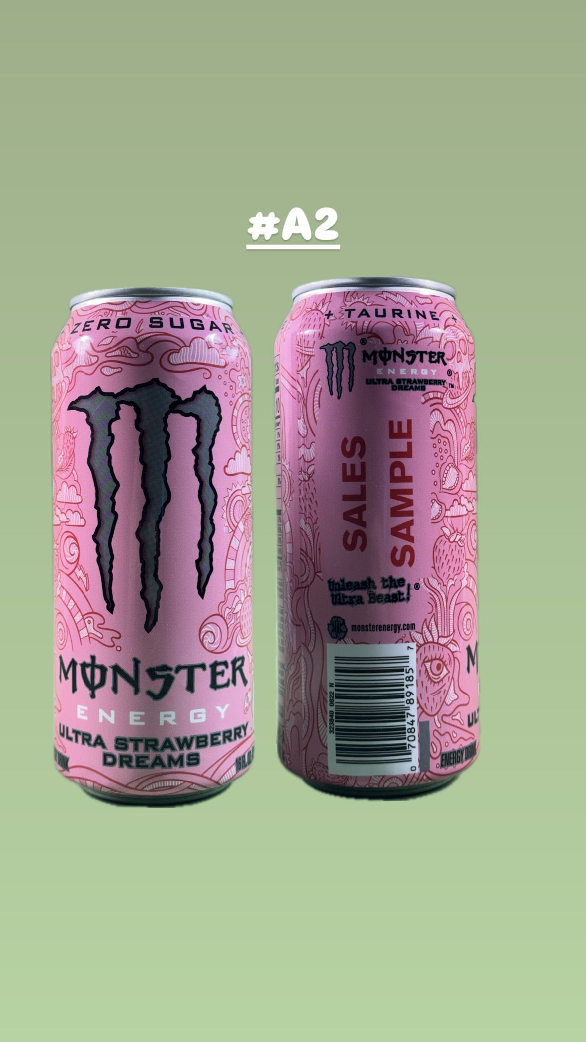 Monster Energy Ultra Strawberry Dreams Sales Sample [#A2]