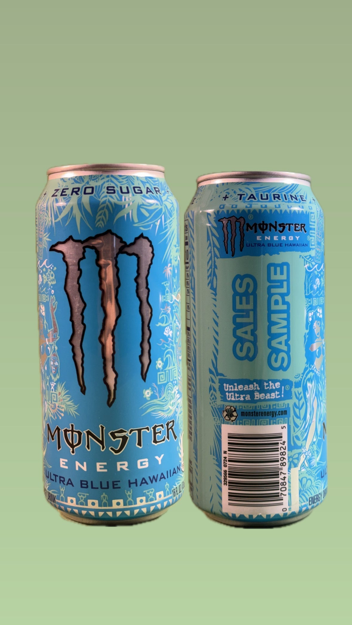 Monster Energy Ultra Blue Hawaiian SALES SAMPLE (USA) [**DENTS**]