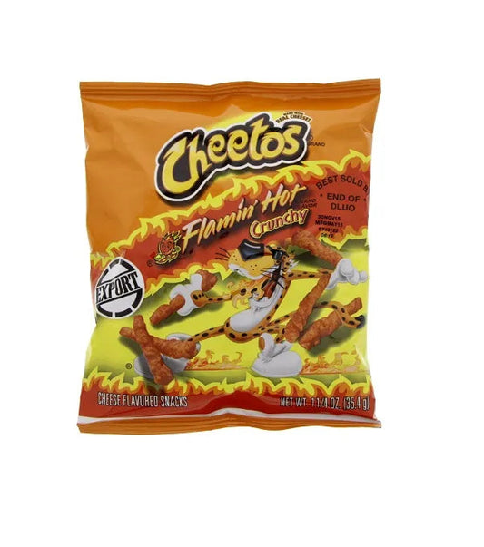 Cheetos Flamin Hot Chunchy USA - Bastoncini di Mais Piccanti (35g)