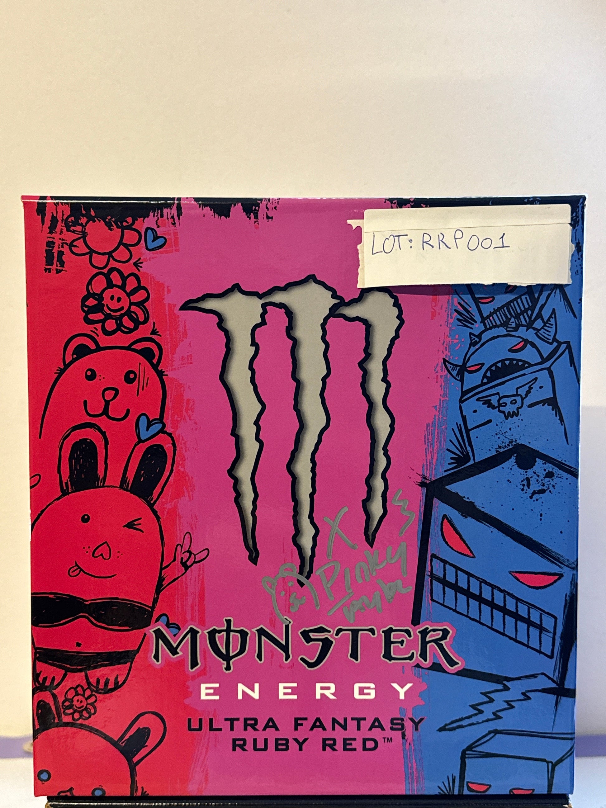 MONSTER ENERGY PROMO BOX: ULTRA FANTASY RUBY RED Autographed PINKY POP (RRP001)