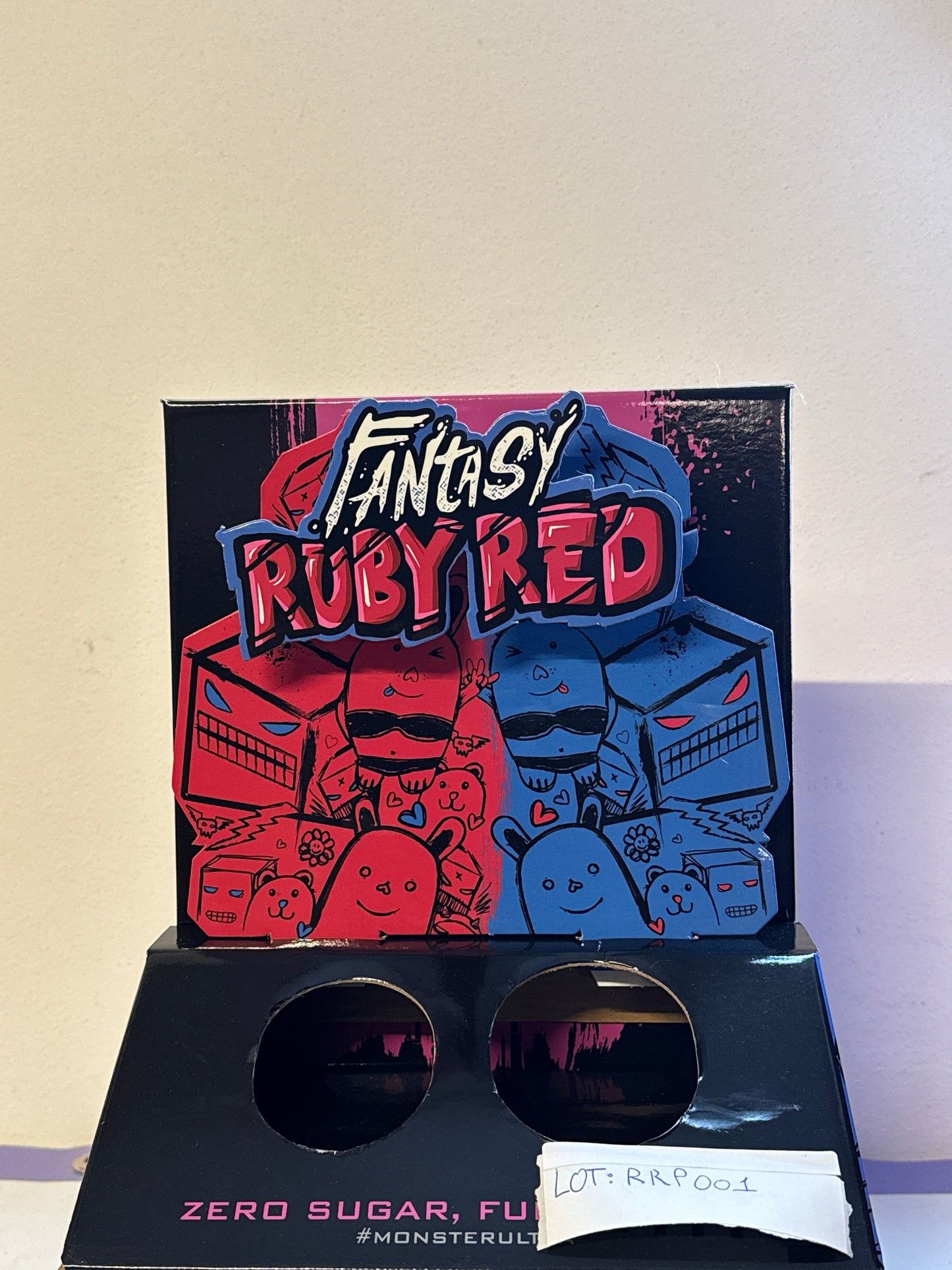 MONSTER ENERGY PROMO BOX: ULTRA FANTASY RUBY RED Autographed PINKY POP (RRP001)