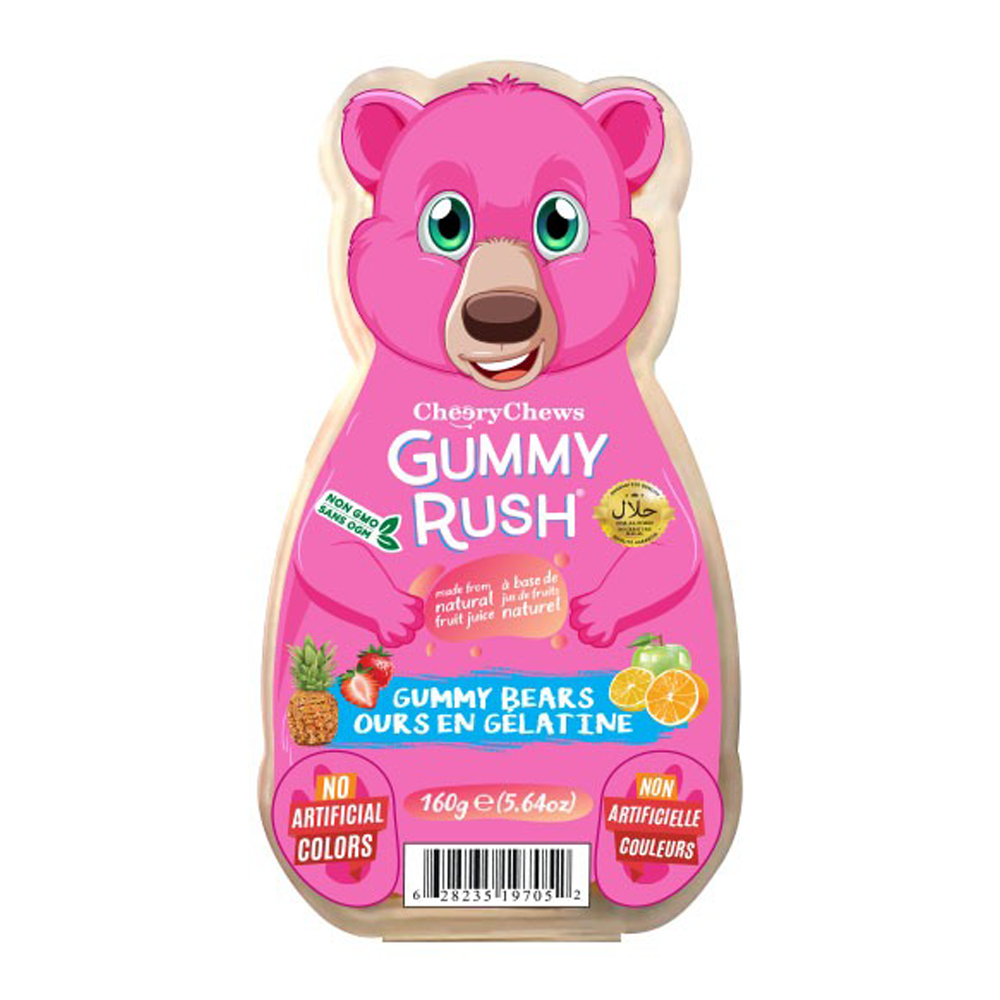 Gummy Rush Gummy Bears Candy (CANADA) - Caramelle Gommose ai gusti Tropicali (160g)