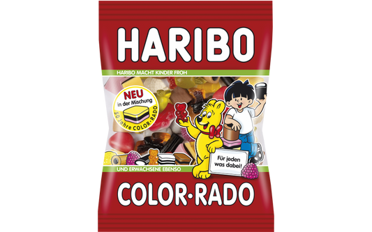 Haribo Color Rado - Caramelle Morbide fruttate con liquirizia  (100g)