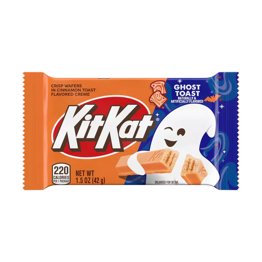 Kit Kat Ghost Toast Cinnamon Toast (USA) - Wafer ricoperto Cioccolato Arancione con gusto Cannella Limited Edition (42g)