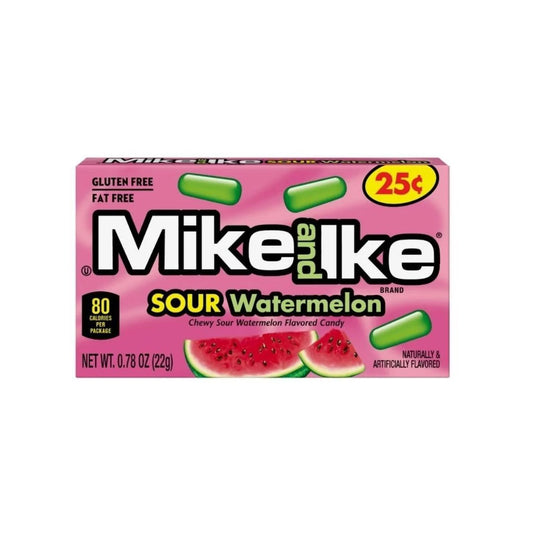 Mike and Ike Sour Watermelon USA - Caramelle morbide al gisto di Anguria Aspra (22g)