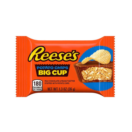 Reese's Big Cup Peanut Butter  Whit Potato Chips (USA) - Tartina di cioccolato al Latte con crema al burro di arachidi e pezzi di chips