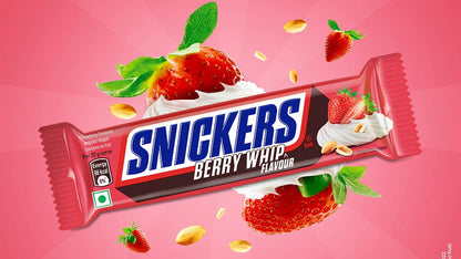 Snickers Berry Whip - Barretta di Cioccolato al Latte con Fragole e Panna (40g) (Brasile) - cioccolato