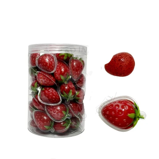 * Strawberry Shape Bubblegum Whit Jam (50pc - 650g)