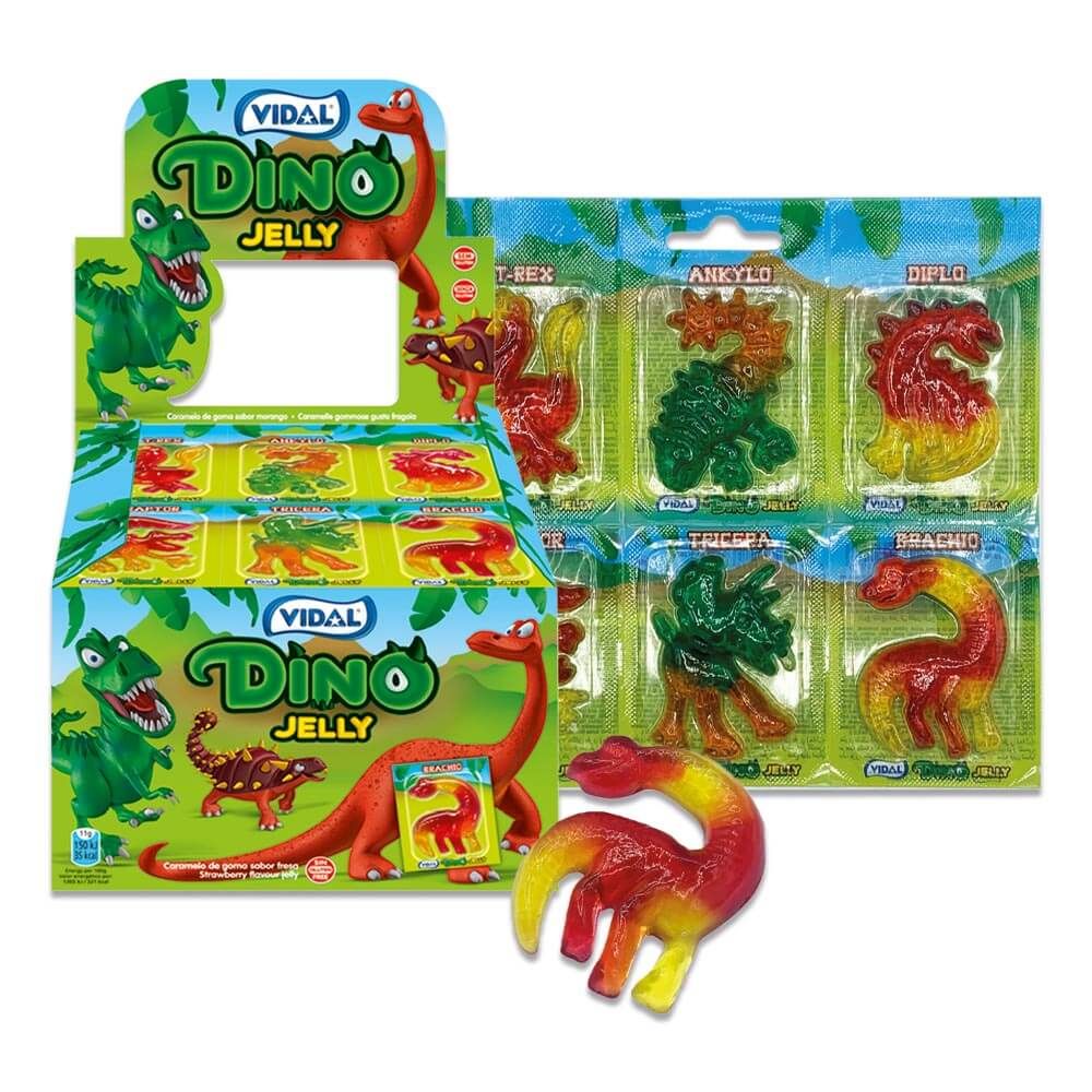 Vidal Dino Jelly -  caramelle gommose dalla forma di dinosauro (66g) - caramelle