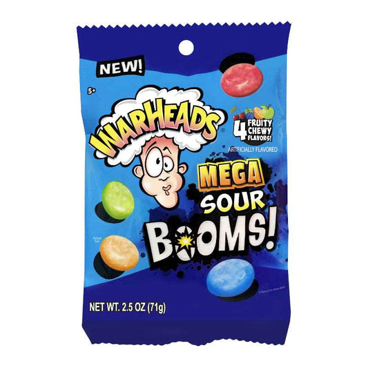 Warheads Mega Sour Booms - Caramelle super acide alla frutta (71g) - caramelle