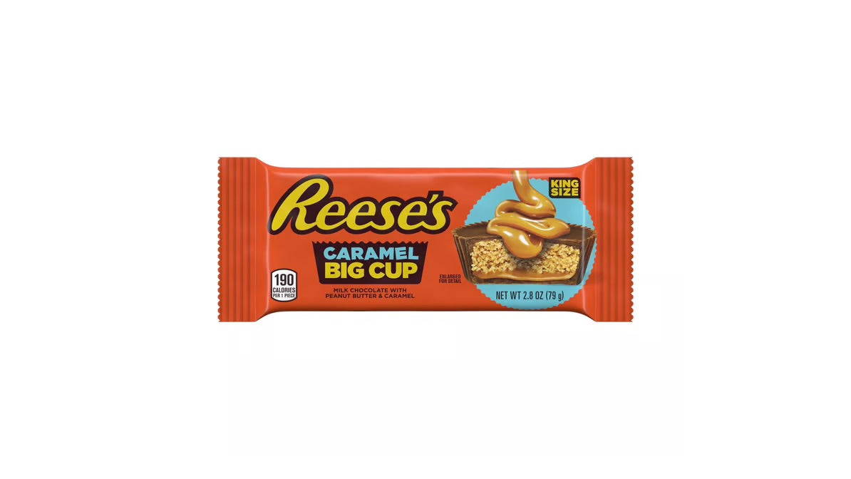 Reese's Big Cup Caramel (USA) - Tartine di Cioccolato al Latte con Ripieno di Burro di arachidi e caramello [79g]