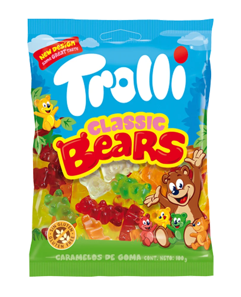 Trolli Classic Bears - Orsetti gommosi fruttati gusto fragola, arancia, limone ect (100g)