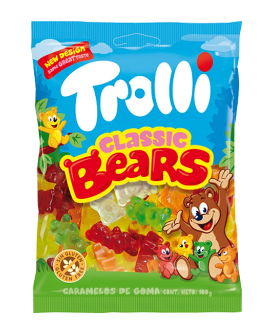 Trolli Classic Bears - Orsetti gommosi fruttati gusto fragola, arancia, limone ect (100g)