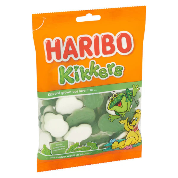 Haribo Kikkers - Caramelle Gommose Fruttate a forma di rana  (75g)