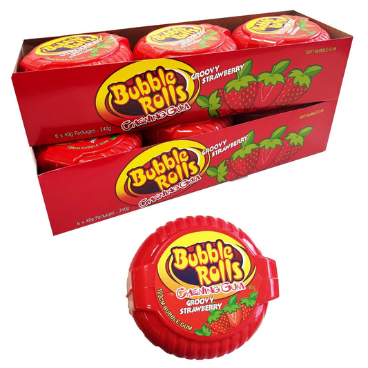 * Bubble Rolls Chewing Gum Strawberry (12pc - 480g)