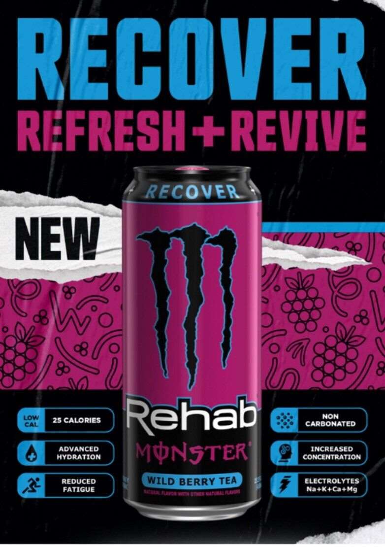 Monster Energy Recover Rehab Wild Berry Tea sku: 1122 N - Energy Drinks