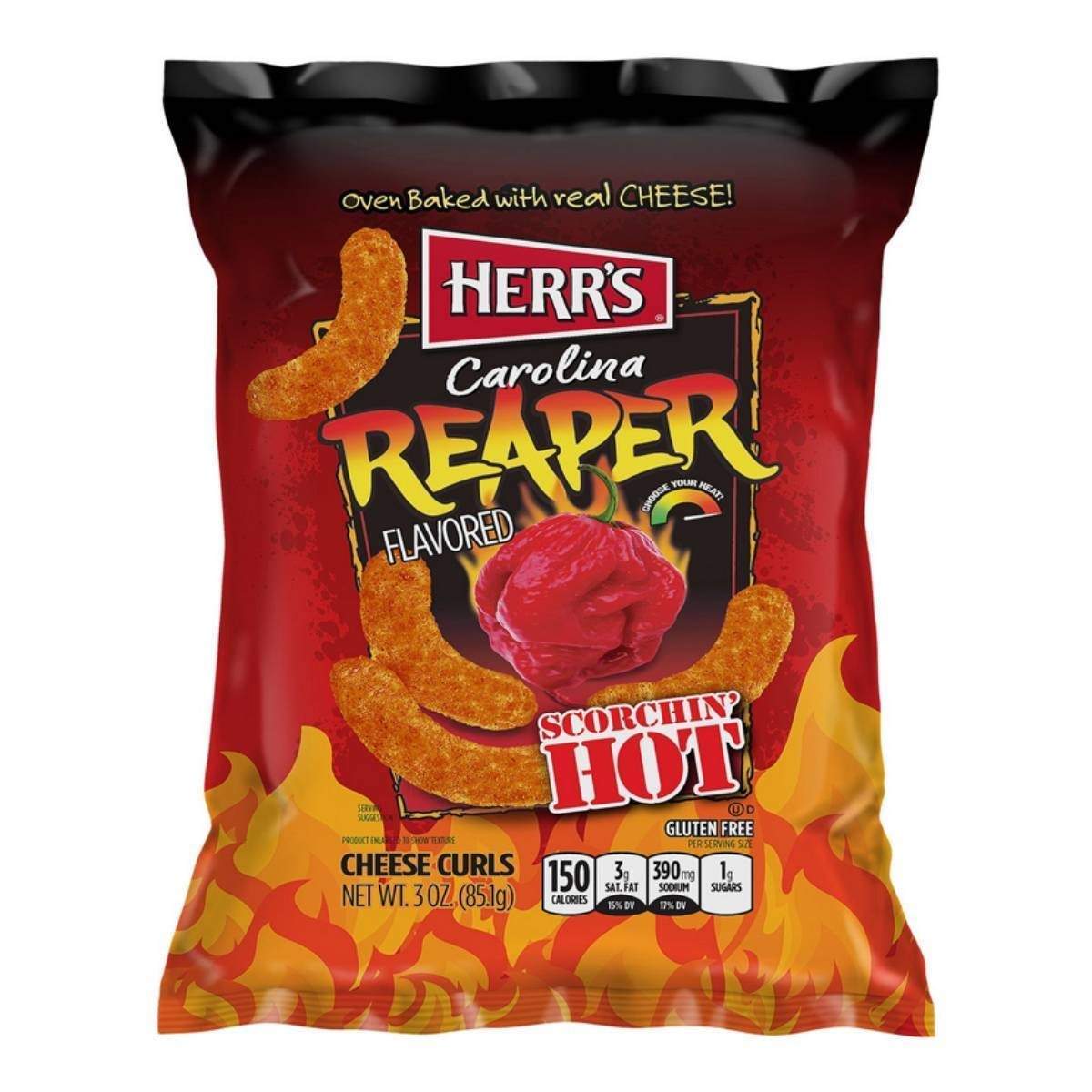 Herr's Carolina Reaper (USA) - Puffetti al formaggio piccante con Carolina Reaper [113g]