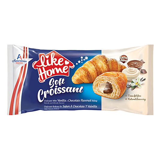 Like Home Soft Croissant Vanilla & Chocolate (USA) - Soffice Cornetto con ripieno di cioccolato e vaniglia (55g)