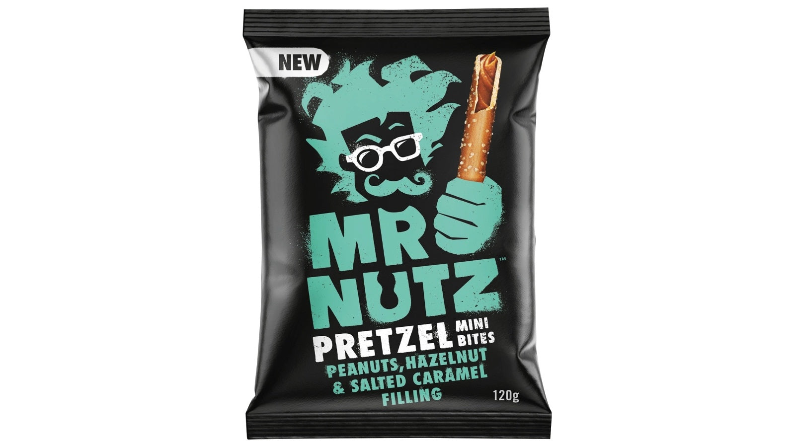 Mr. Nutz Pretzel Salted Caramel - Mini Pretzel con ripieno di Caramello Salato [120g]