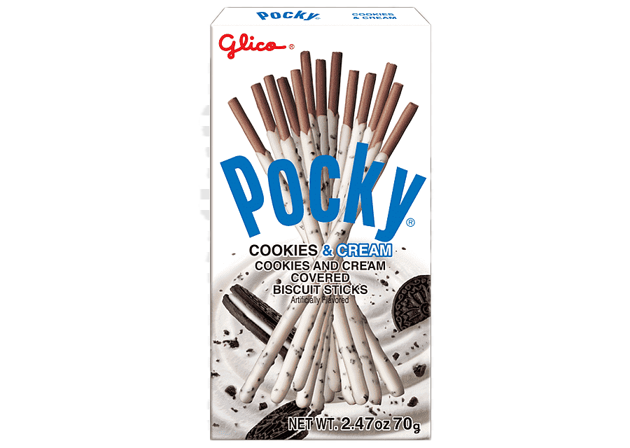 Pocky Cookies &amp; Cream (Japan) - Oreo flavoured White Chocolate covered cookies (43g)