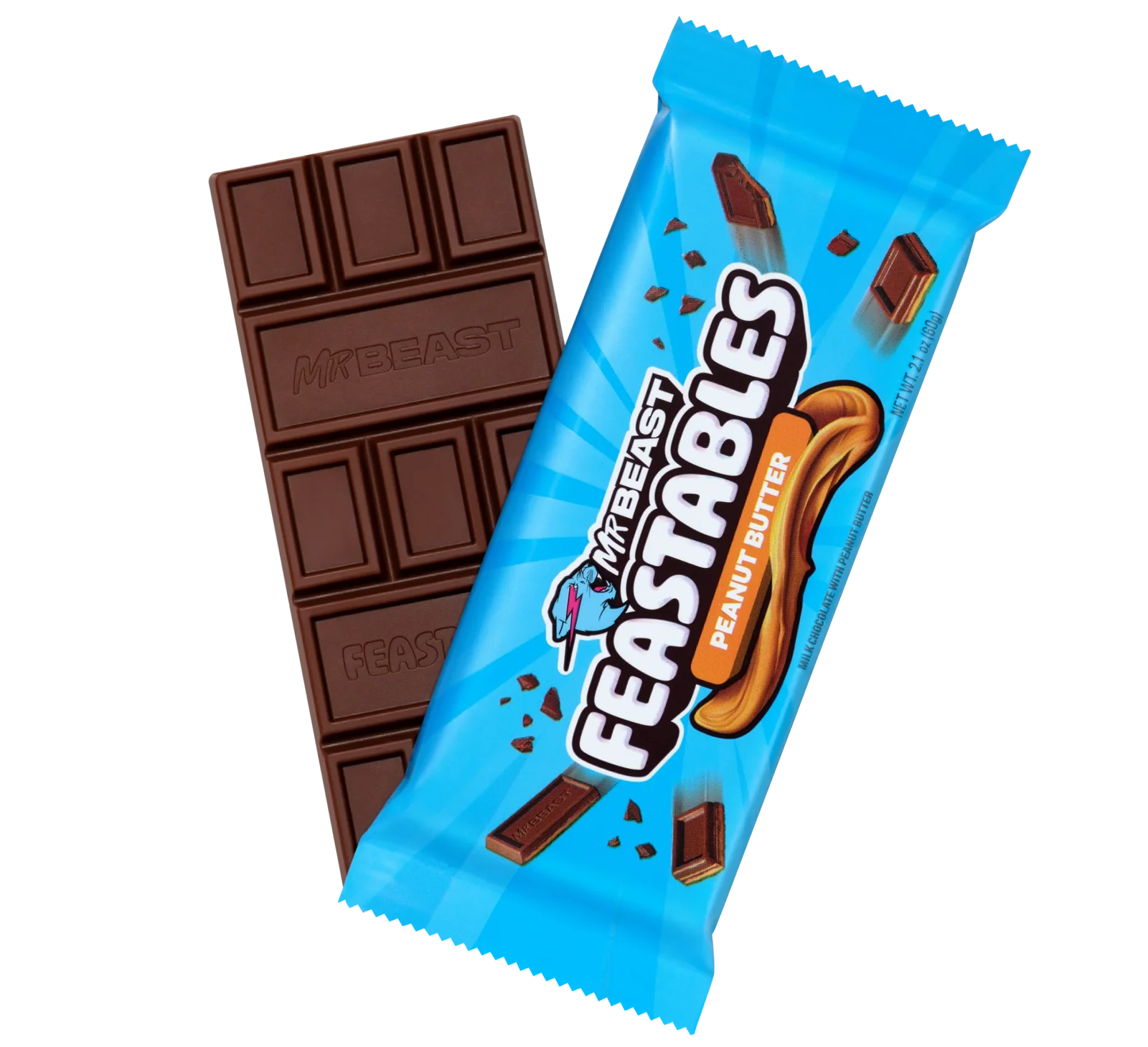 Mr Beast Feastables Peanut Butter (USA) - Barretta di Cioccolato al Latte e Burro di Arachidi [60g]