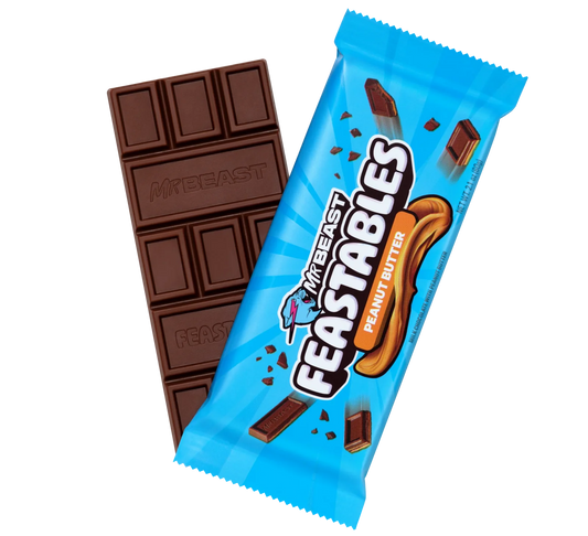 Mr Beast Feastables Peanut Butter (USA) - Barretta di Cioccolato al Latte e Burro di Arachidi [60g]