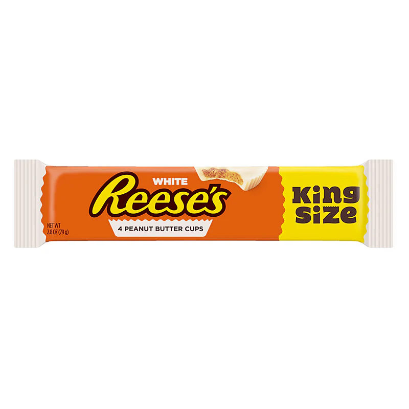 Reese's White 4 Peanut Butter Cups King Size (USA) - Tartine di cioccolato bianco con crema alle arachidi [79g]