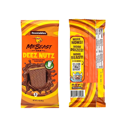 Mr Beast Chocolate Bar Deez Nutz - Cioccolato al latte con burro di arachidi (60g)