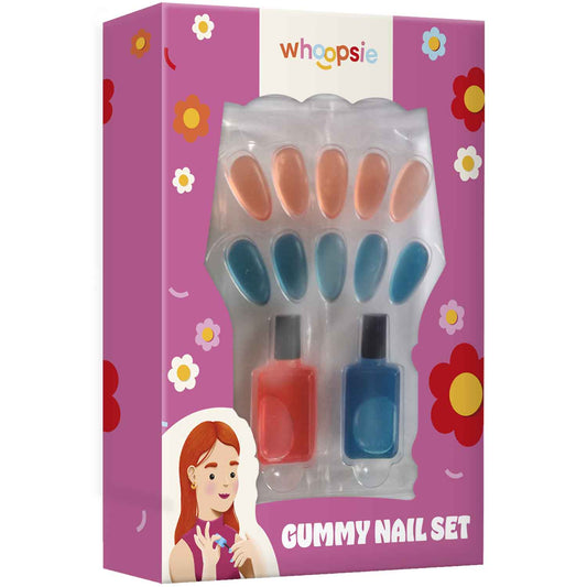 Whoopsie Gummy Nail Set - Confezione di Caramelle alla frutta a forma di Set Unghie (66g)